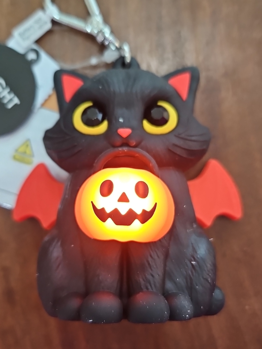 B&BW Black Vampire Kitty Cat Halloween Light Up Pocketbac Holder NEW